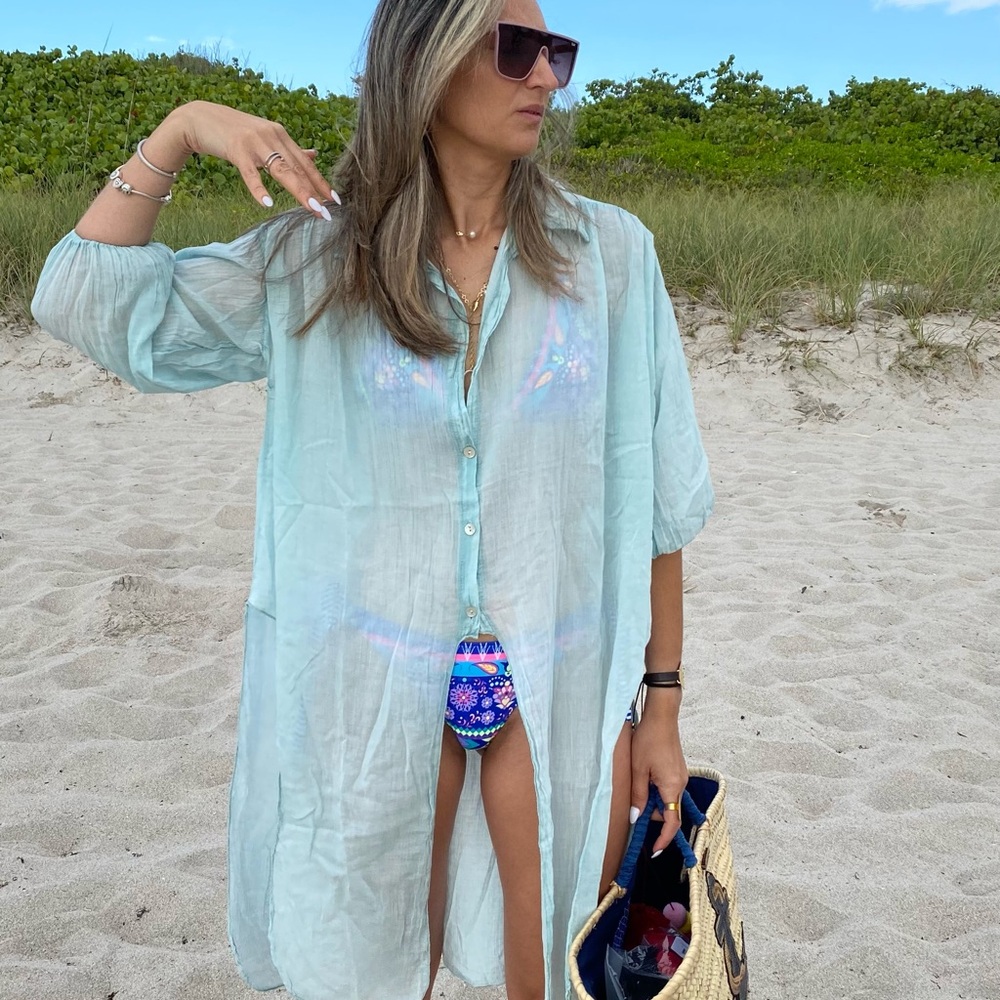 🌊 Light & Breezy Beach Cover-Up - Made in Italy 🌿 - Picture 7 of 11